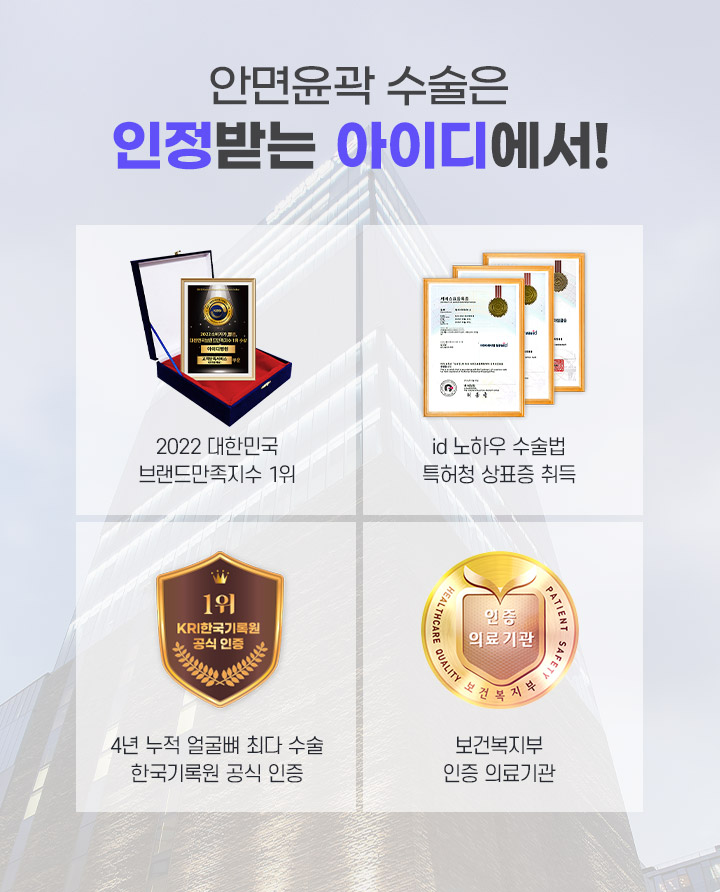 안면윤곽 수술은 인정받는 아이디에서!