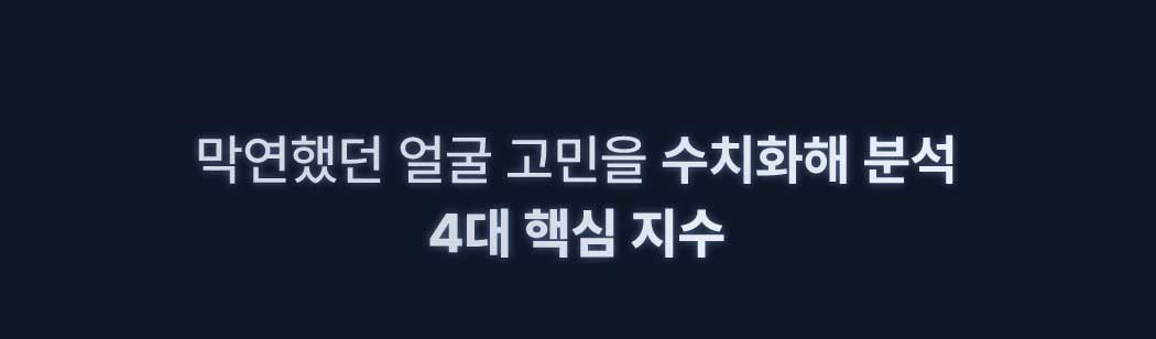 막연했던 얼굴 고민을 수치화해 분석 4대 핵심 지수